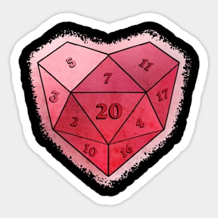 D20 Crystal Heart Sticker